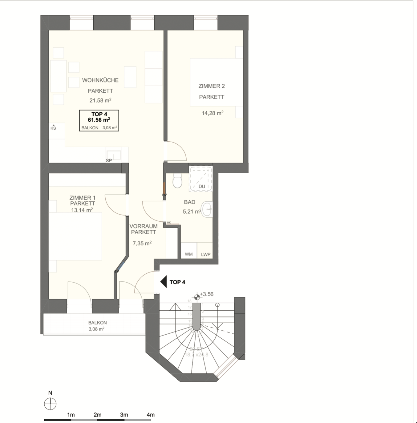 Erstbezug nach Kernsanierung I Fubodenheizung I sdseitiger Balkon I Luftwrmepumpe inkl. Khlung I 3fach Verglasung mit Auenjalousien I Schlsselfertig /  / 1170 Wien / Bild 4