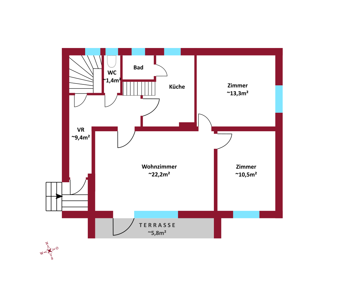 Sdwest-Loggia mit Fernblick ins Grne | Garage und Carport-Stellplatz | Absolute Ruhelage /  / 3003 Gablitz / Bild 7