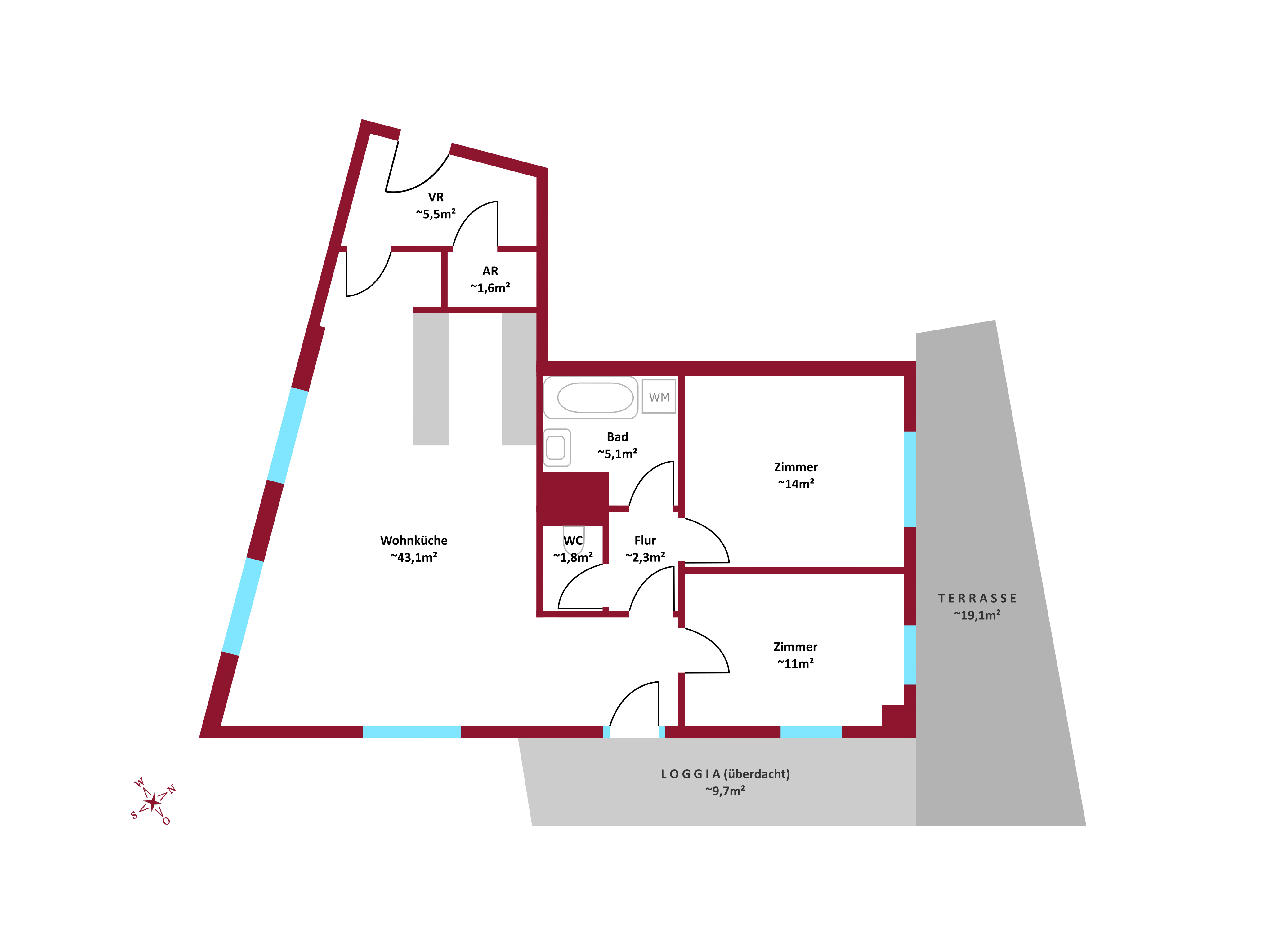 Ca. 29m Auenflche I grozgige 43m Wohnkche I Fernwrme I Sauna in der Anlage /  / 1100 Wien / Bild 4