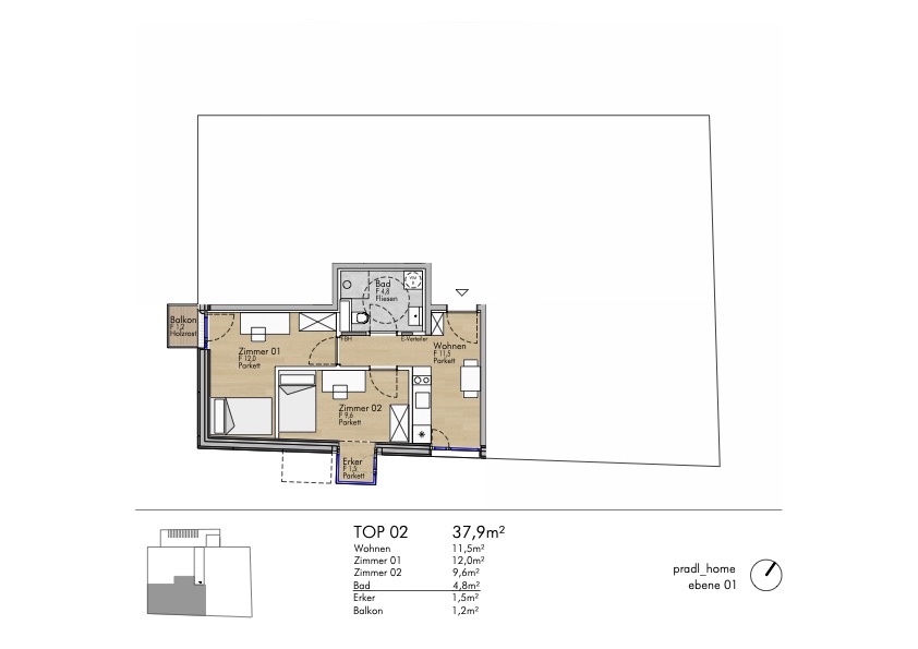 Achtung! Letzte 2-Schlafzimmer-Wohnung in wunderschnem Neubau Top 02 /  / 6020 Innsbruck / Bild 3